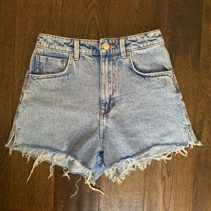 Distressed Denim Shorts